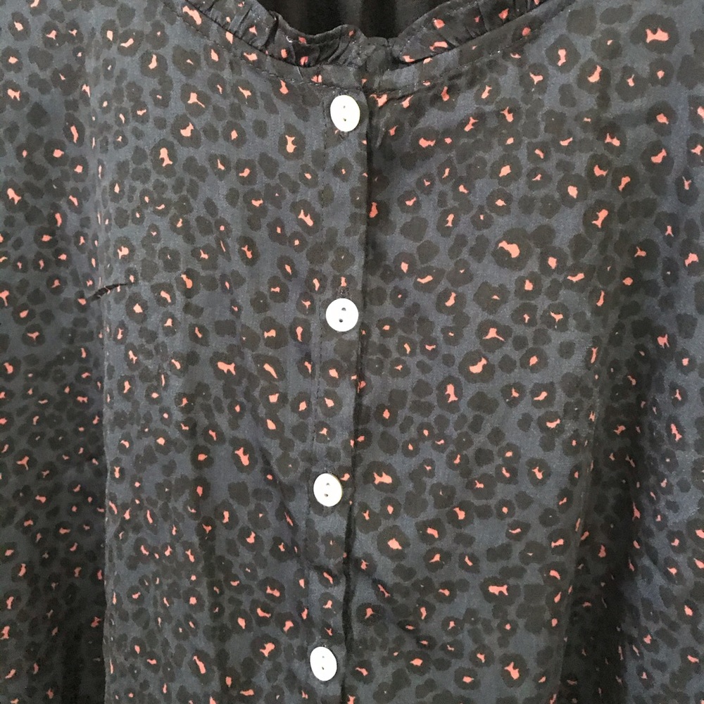 Anthro Dolan Marilyn animal print contrast blouse - Picture 12 of 16
